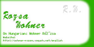 rozsa wohner business card